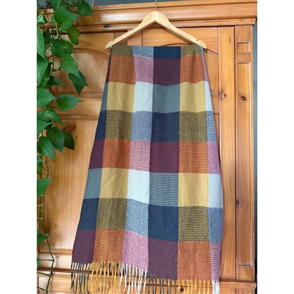 Celtic Tartan Plaid patchwork Scarf Wool Blend  74”X27” - Picture 2 of 8